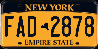 NY license plate FAD2878