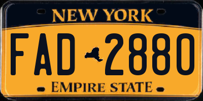 NY license plate FAD2880