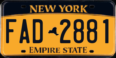 NY license plate FAD2881