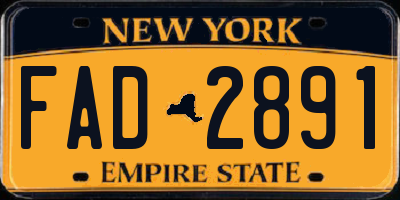 NY license plate FAD2891