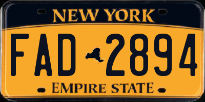 NY license plate FAD2894