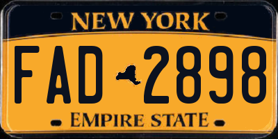 NY license plate FAD2898