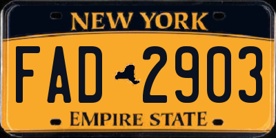 NY license plate FAD2903