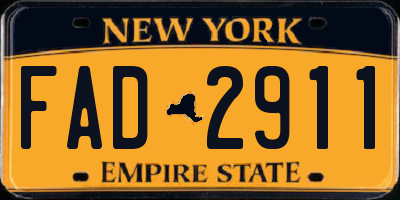 NY license plate FAD2911