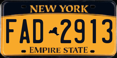 NY license plate FAD2913