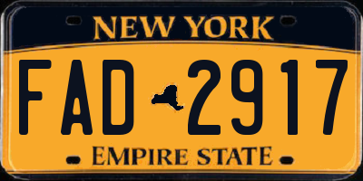 NY license plate FAD2917