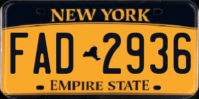 NY license plate FAD2936