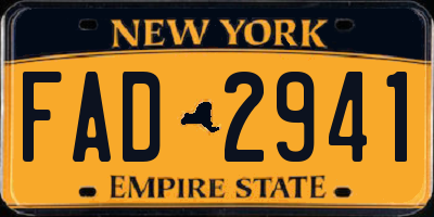 NY license plate FAD2941