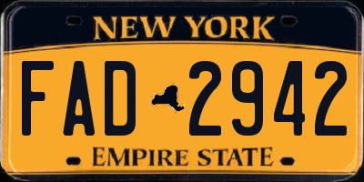 NY license plate FAD2942