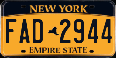 NY license plate FAD2944