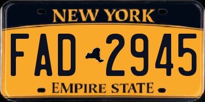 NY license plate FAD2945