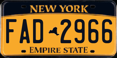 NY license plate FAD2966