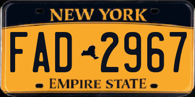 NY license plate FAD2967