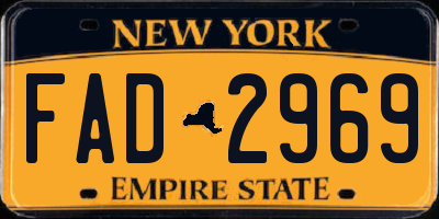 NY license plate FAD2969