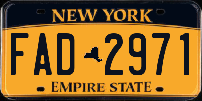 NY license plate FAD2971