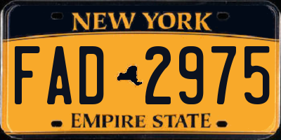 NY license plate FAD2975