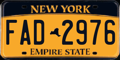 NY license plate FAD2976