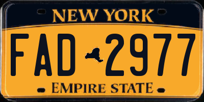 NY license plate FAD2977