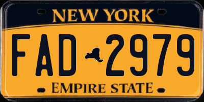 NY license plate FAD2979