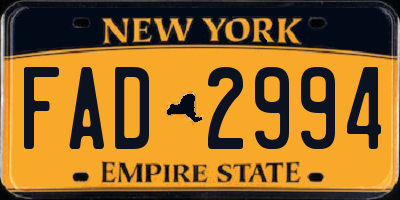 NY license plate FAD2994