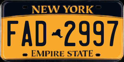 NY license plate FAD2997