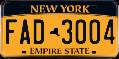 NY license plate FAD3004