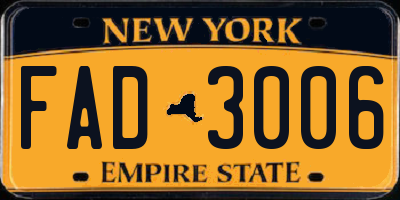 NY license plate FAD3006