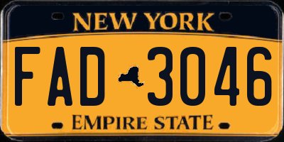 NY license plate FAD3046