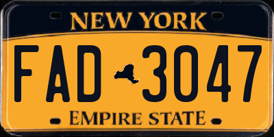 NY license plate FAD3047