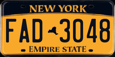 NY license plate FAD3048