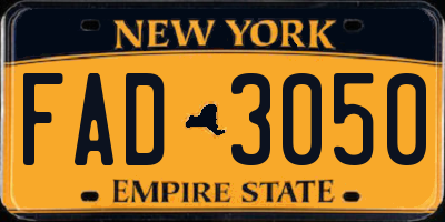 NY license plate FAD3050