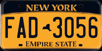 NY license plate FAD3056