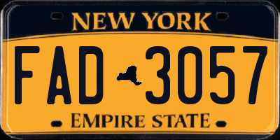 NY license plate FAD3057