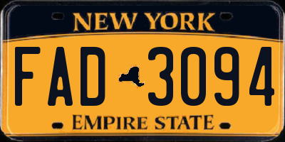 NY license plate FAD3094