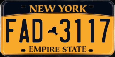 NY license plate FAD3117