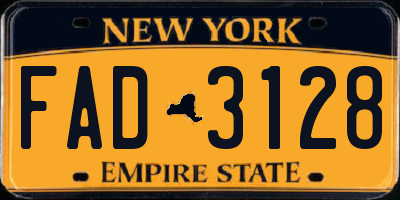 NY license plate FAD3128