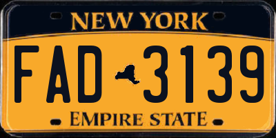 NY license plate FAD3139