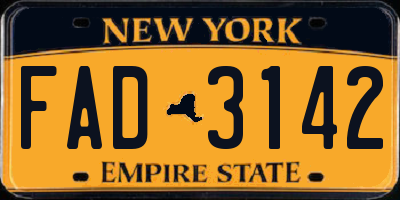 NY license plate FAD3142