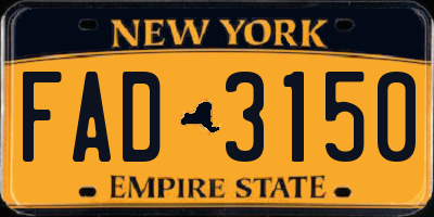 NY license plate FAD3150