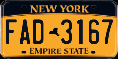 NY license plate FAD3167