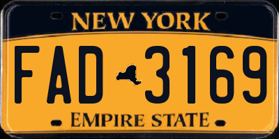 NY license plate FAD3169