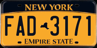 NY license plate FAD3171