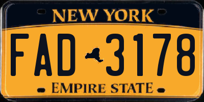 NY license plate FAD3178