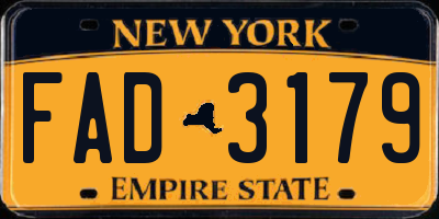 NY license plate FAD3179