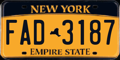 NY license plate FAD3187