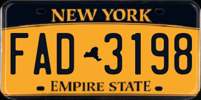 NY license plate FAD3198