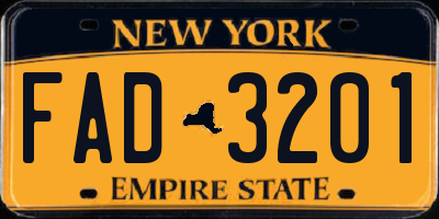 NY license plate FAD3201