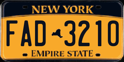 NY license plate FAD3210