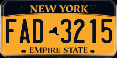 NY license plate FAD3215