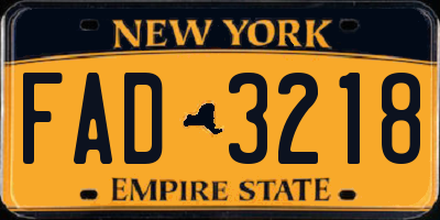 NY license plate FAD3218